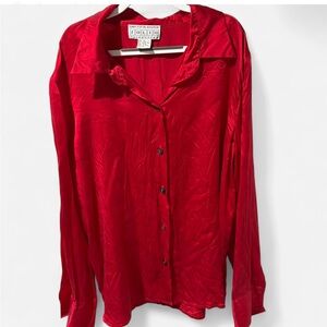 Saks Fifth Avenue Red Long Sleeve Button Down Shirt